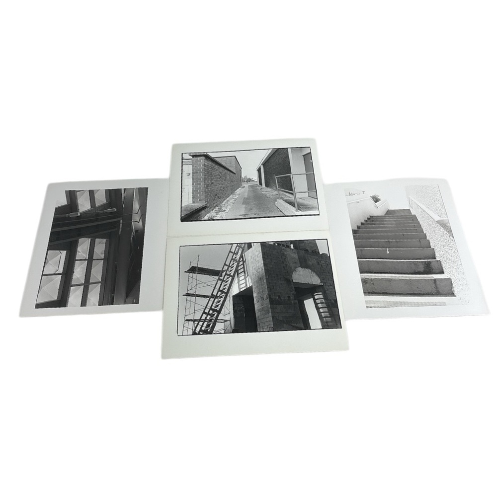 Black and White Geometric Staircase Photography Art set of 4 9x11